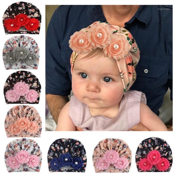 caps & hats prowow baby girl printed warp cap soft kids turban beanie toddler infant born pography props hat accessories1, Yellow